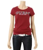 tee shirt mujer guess short sleeve genereux cotton 2013 france sm since-1981 red